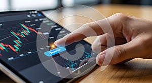 Interactive Business KPI Dashboard on Tablet with Generative Ai, Real-time Data Analytics