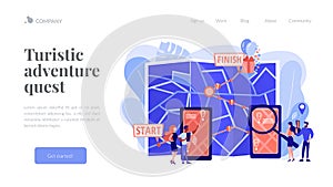 Interactive city quest concept landing page