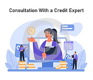Interactive consultation with a credit expert, engaging in strategic financial planning and credit improvement