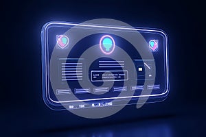 Interactive control panel design for futuristic user interface digital space 3d render photo
