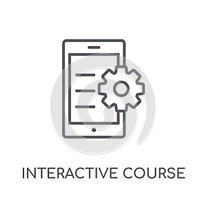 interactive course linear icon. Modern outline interactive cours photo