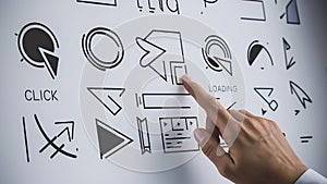 Interactive Cursor Collection: Computer Mouse Click, Loading Icon, and Pointer Set.