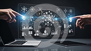 Interactive data analysis on digital screen