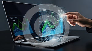 Interactive data analysis on a high-tech laptop screen