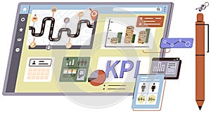 Interactive Data Dashboard with KPIs, Graphs, and Analytical Tools for Performance Visualization