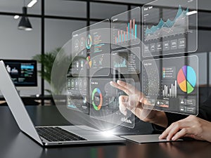 Interactive data visualization on laptop screen