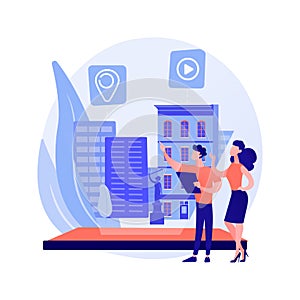 Interactive design visualization abstract concept vector illustration.