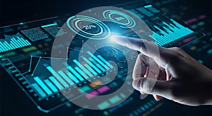 Interactive Digital Dashboard Analyzing Real Time Business Analytics Data Visualizations