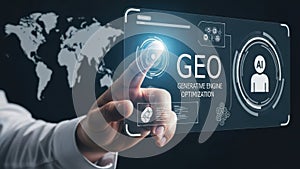 Interactive digital interface showcasing geographical optimization