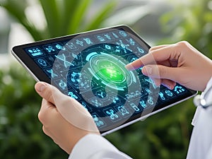 Interactive digital interface on tablet