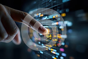 Interactive Digital Touch on Data Display with Glowing Visual Elements