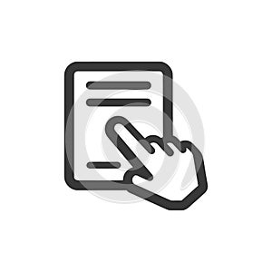 Hand Clicking on Document Icon, Online Form, Digital Interaction