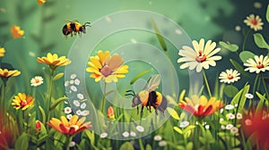 An interactive educational game where players must match different types of flowers to the bees that pollinate them. photo
