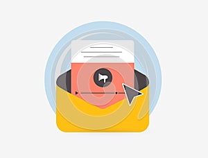 Interactive email marketing with playable video content. Engaging email campaigns using interactive elements to boost