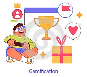 Interactive Engagement. Flat Vector Illustration