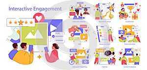 Interactive Engagement. Flat Vector Illustration
