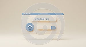 Minimalist 3D Choose File Upload Interface with Progress Bar