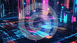 interactive floating data visualization screen