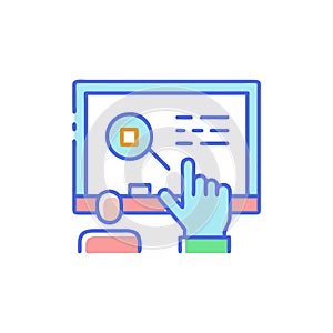 Interactive Interface: User navigating digital screen with hand gesture