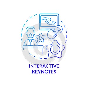 Interactive keynotes blue gradient concept icon
