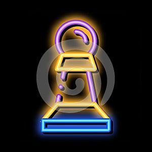 Interactive Kids Game Chess neon glow icon illustration