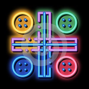 Interactive Kids Ludo Game neon glow icon illustration