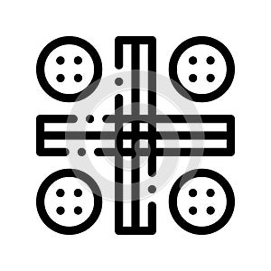 Interactive Kids Ludo Game Vector Thin Line Icon