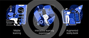 Interactive learning abstract concept vector illustrations.