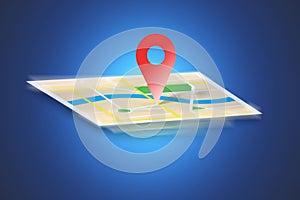 Interactive map isolated on a background - GPS localization concept