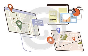 Digital Navigation and Location Tracking with Maps and Data Visualization Tools