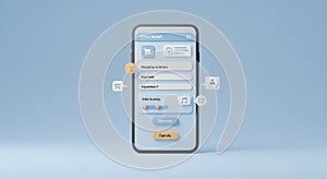 Mobile E-commerce Checkout Process on Smartphone