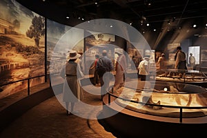 Interactive museum exhibits highlighting the