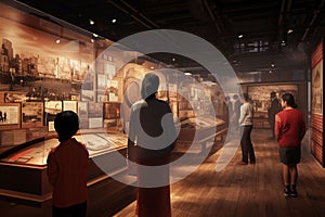 Interactive museum exhibits highlighting the