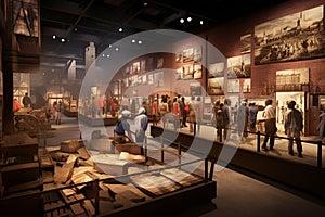 Interactive museum exhibits highlighting the