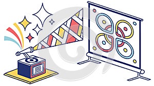 Interactive Projector Display Abstract Vector Art, vector design Generative AI