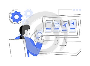 Interactive prototypes isolated cartoon vector illustrations. photo