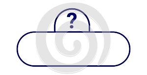 Interactive quiz template design with question mark icon