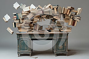 interactive reading space, an unusual experiment books levitate as the desk stretches and shrinks based on the readers photo