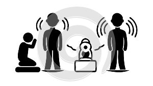 Interactive Robot Communication, AI and Human Interaction, vector design Generative AI