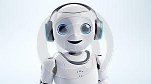 Interactive Robot With Ear Buds - 3d Illustration