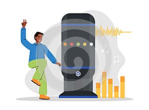 Interactive smart speaker or voice assistant for music