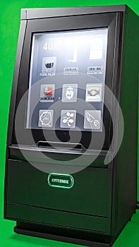 Interactive Touchscreen Kiosk on Green Screen