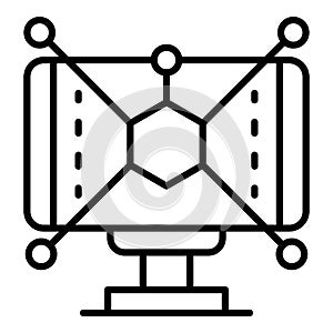 Interactive web learning icon, outline style
