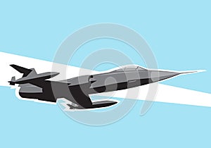 Lockheed F-104 Starfighter. Interceptor flight. Supersonic jet fighter in the blue sky. photo