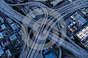 The interchange of Los Angeles USA during the rush hour