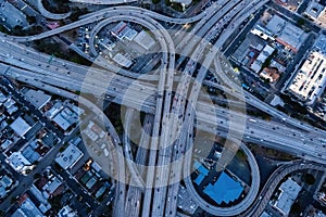 The interchange of Los Angeles USA during the rush hour