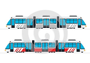 Intercity passenger train vector flat isolated