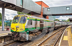 Intercity train at Belfast Central railway station