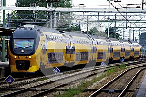 Intercity train at platform Railwaystation Utrecht, Holland, the Netherlands