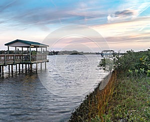 The Intercoastal Waterway from Hershel B King Park at Flagler Florida